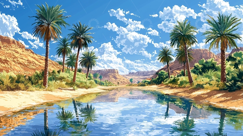 高清大图下载【趣麦麦图】沙漠绿洲