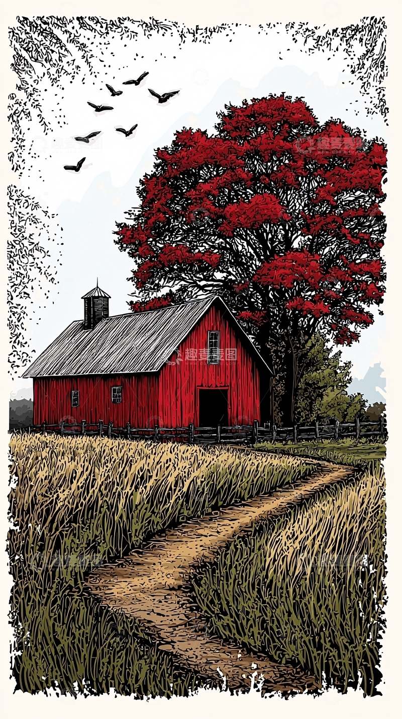 高清大图下载【趣麦麦图】红色谷仓