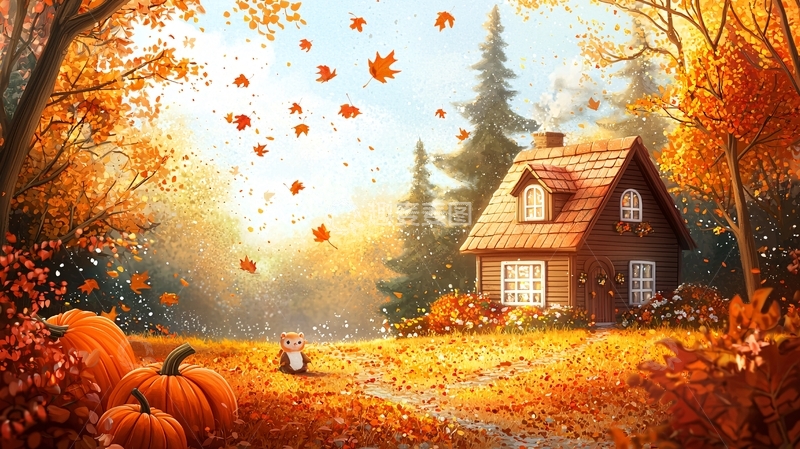 高清大图下载【趣麦麦图】秋日小屋