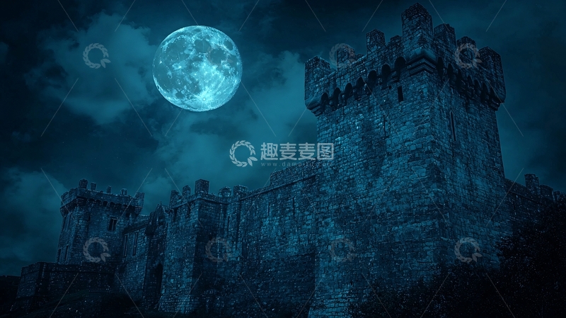 高清大图下载【趣麦麦图】月夜下的城堡