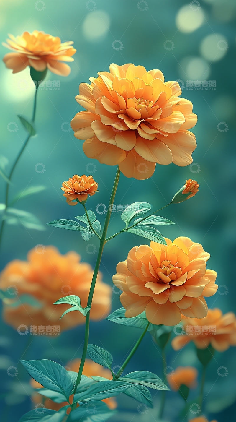 高清大图下载【趣麦麦图】橙色花朵