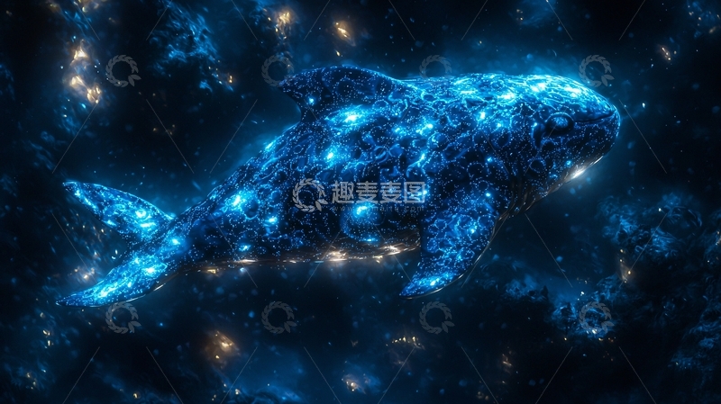 高清大图下载【趣麦麦图】宇宙星空鲸鱼