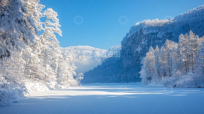 高清大图下载【趣麦麦图】冰雪覆盖的山谷