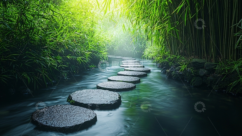 高清大图下载【趣麦麦图】竹林小径