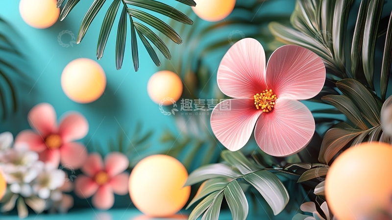 高清大图下载【趣麦麦图】粉色木槿花