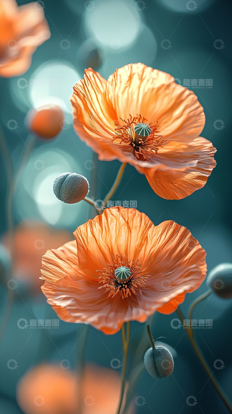 高清大图下载【趣麦麦图】橙色虞美人