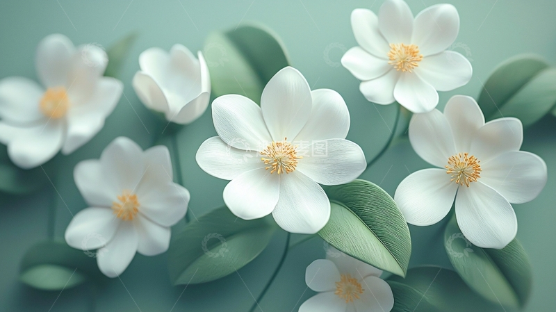 高清大图下载【趣麦麦图】纸艺白花