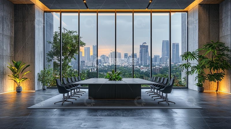 高清大图下载【趣麦麦图】现代都市景观会议室