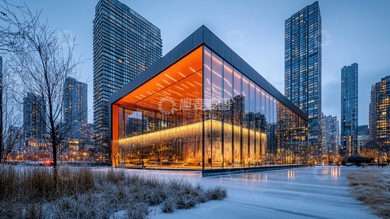 高清大图下载【趣麦麦图】现代玻璃幕墙建筑
