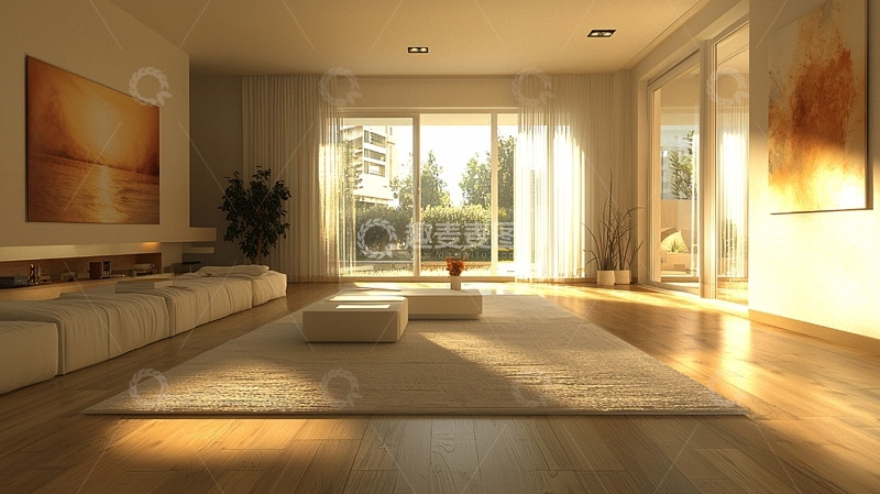 高清大图下载【趣麦麦图】阳光洒满客厅的温馨场景