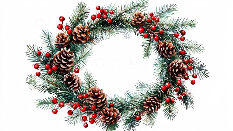 高清大图下载【趣麦麦图】圣诞节花环3