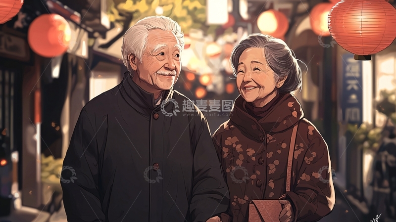 高清大图下载【趣麦麦图】老年夫妇