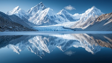 雪山湖泊倒影