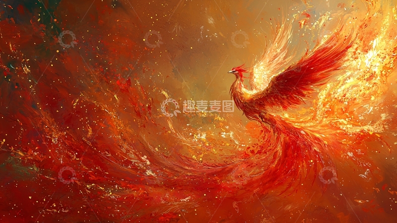 高清大图下载【趣麦麦图】火焰凤凰