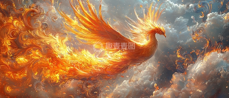 高清大图下载【趣麦麦图】火焰凤凰