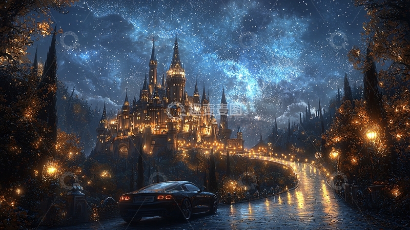 高清大图下载【趣麦麦图】夜晚城堡