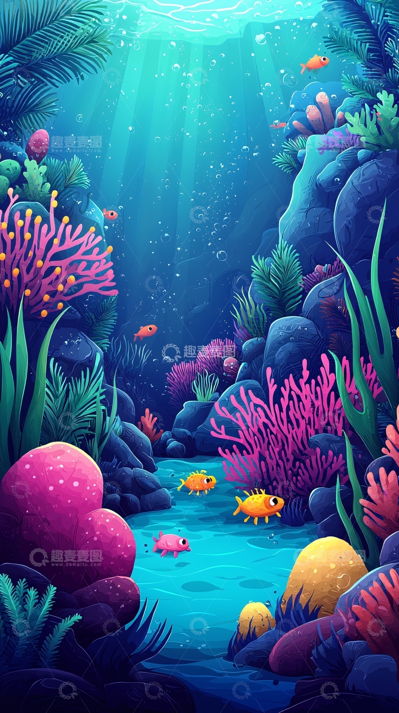 高清大图下载【趣麦麦图】海底卡通世界