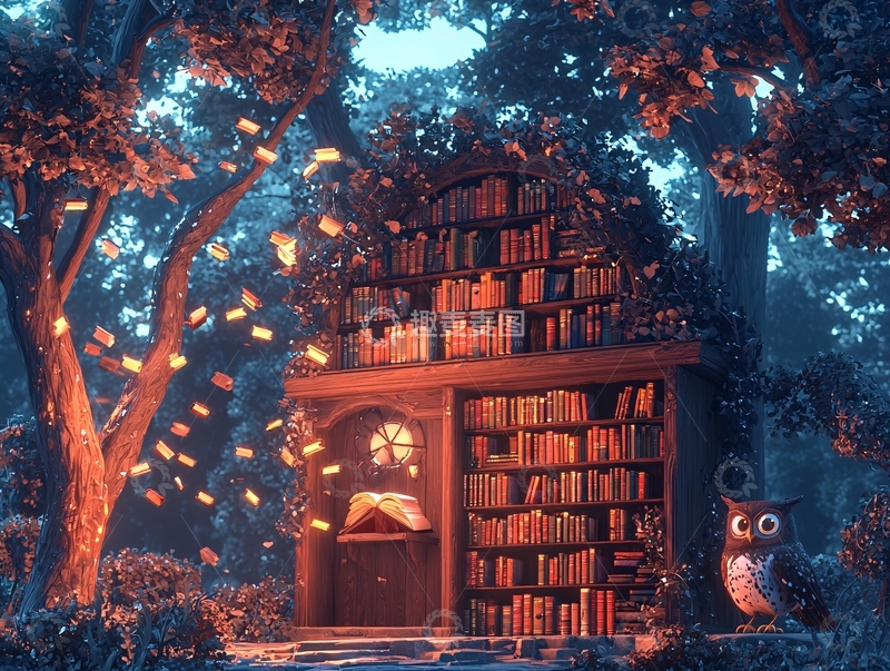 高清大图下载【趣麦麦图】森林图书馆