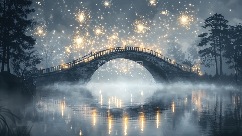 高清大图下载【趣麦麦图】梦幻古桥