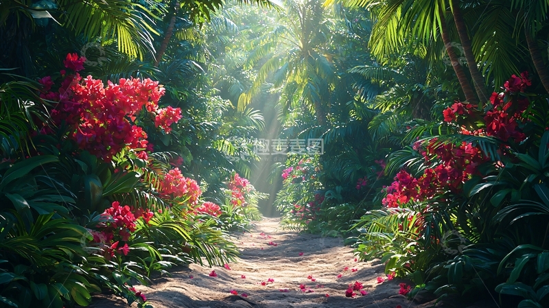 高清大图下载【趣麦麦图】热带雨林小路