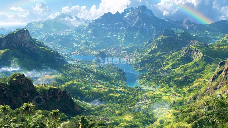 高清大图下载【趣麦麦图】彩虹山谷
