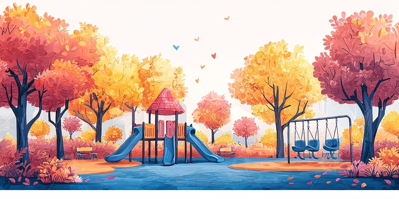 高清大图下载【趣麦麦图】秋日公园游乐场