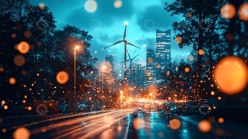 高清大图下载【趣麦麦图】夜晚城市雨景