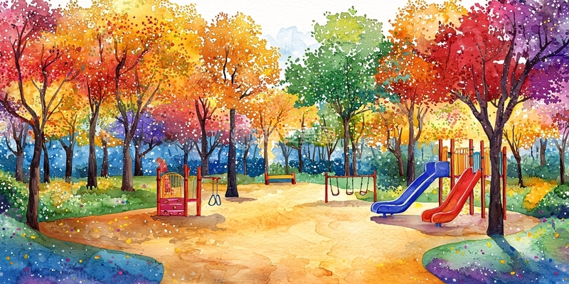 高清大图下载【趣麦麦图】秋日公园游乐场