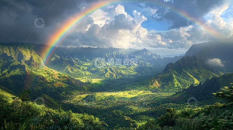 高清大图下载【趣麦麦图】彩虹山谷全景图