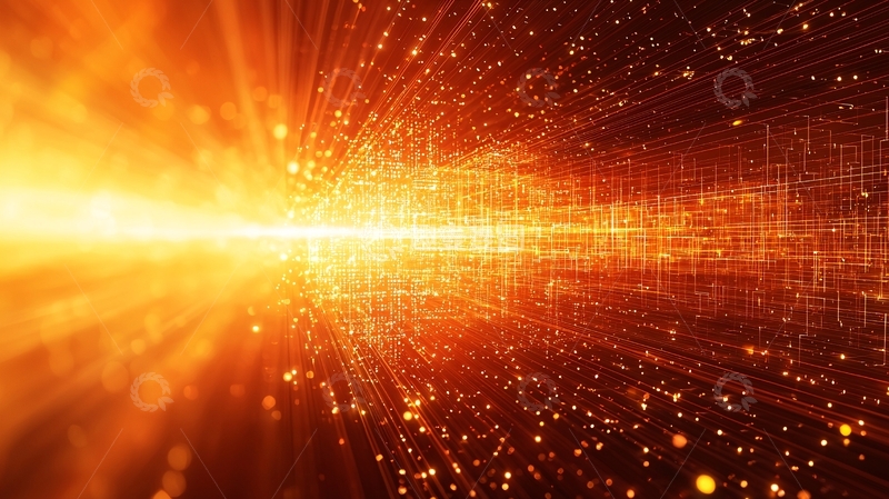 高清大图下载【趣麦麦图】金色粒子光线背景