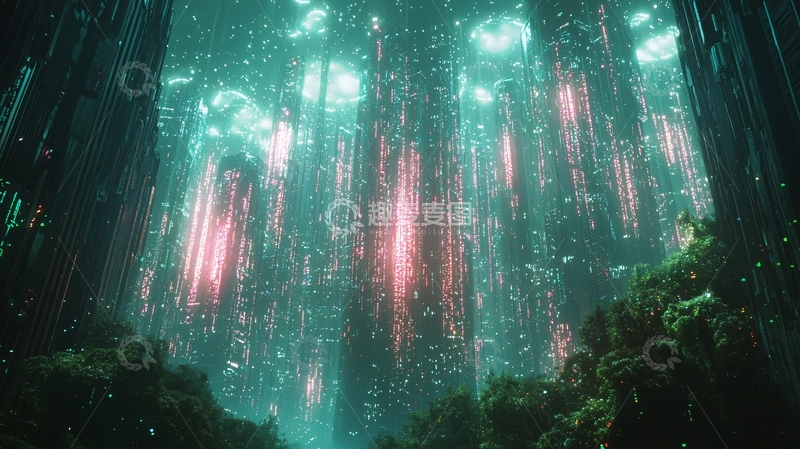 高清大图下载【趣麦麦图】发光森林