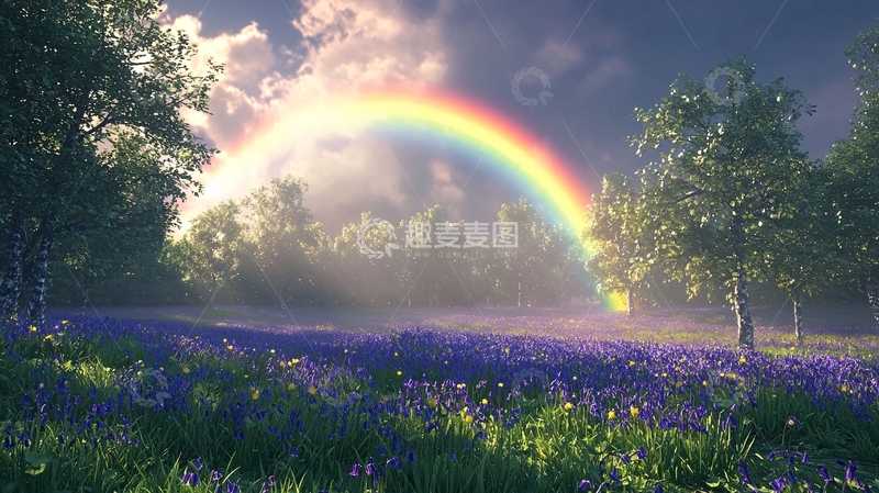 高清大图下载【趣麦麦图】彩虹森林