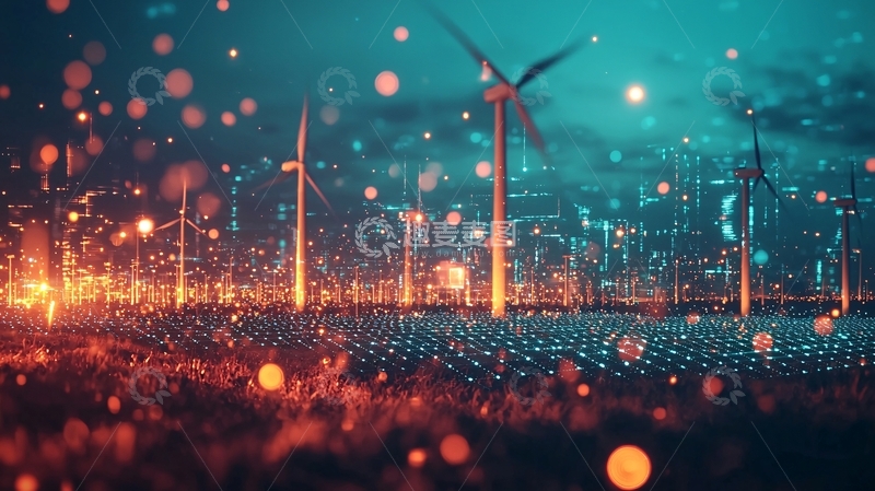 高清大图下载【趣麦麦图】未来风力发电站