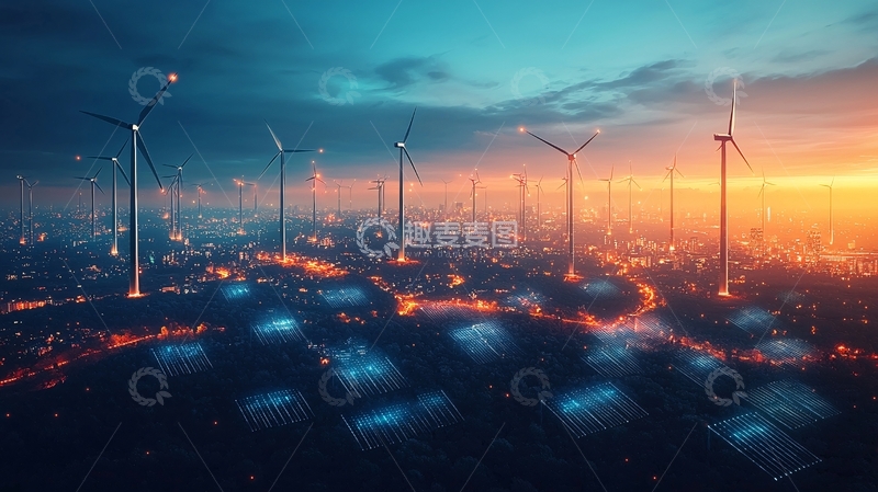 高清大图下载【趣麦麦图】未来城市风能太阳能