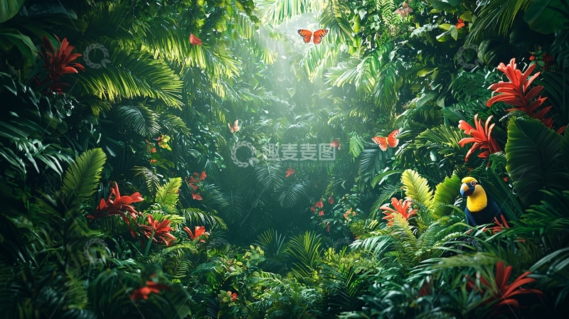 高清大图下载【趣麦麦图】热带雨林深处