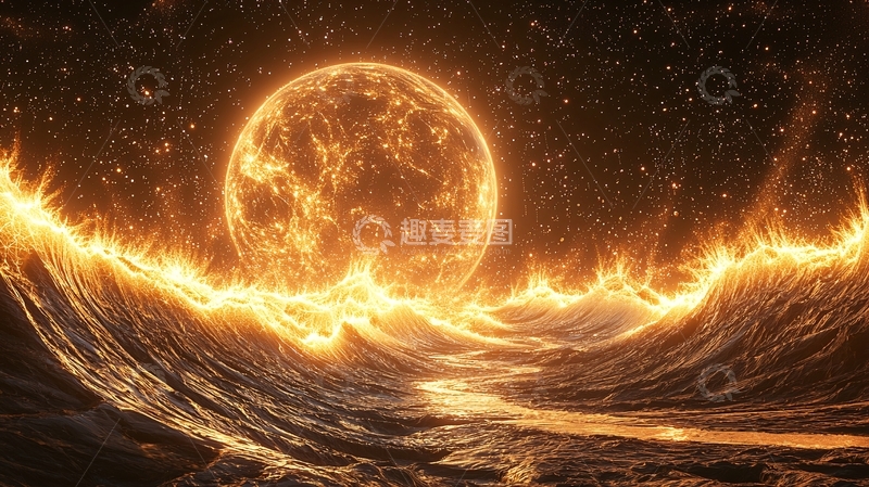 高清大图下载【趣麦麦图】火焰星球