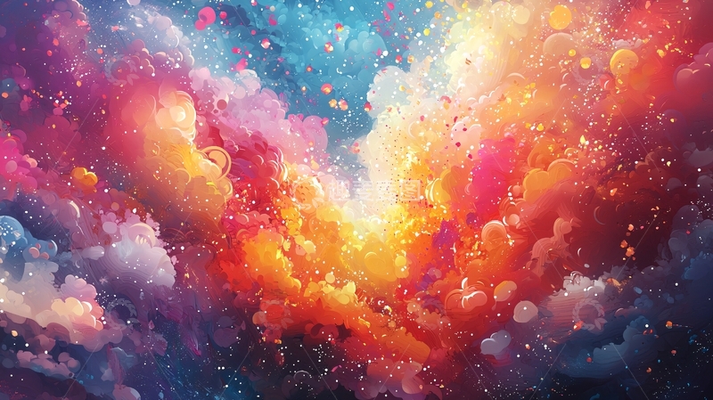 高清大图下载【趣麦麦图】梦幻多彩宇宙云彩