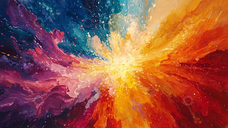 高清大图下载【趣麦麦图】绚丽多彩的抽象油画