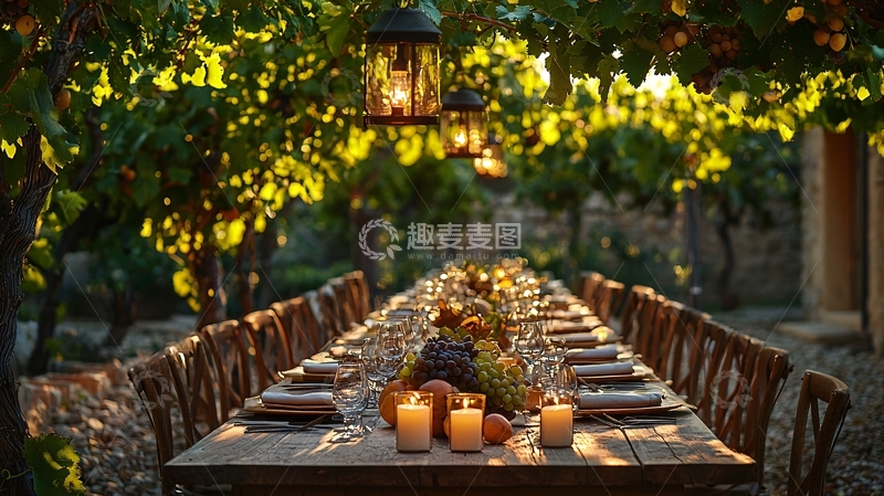 高清大图下载【趣麦麦图】户外长桌宴会