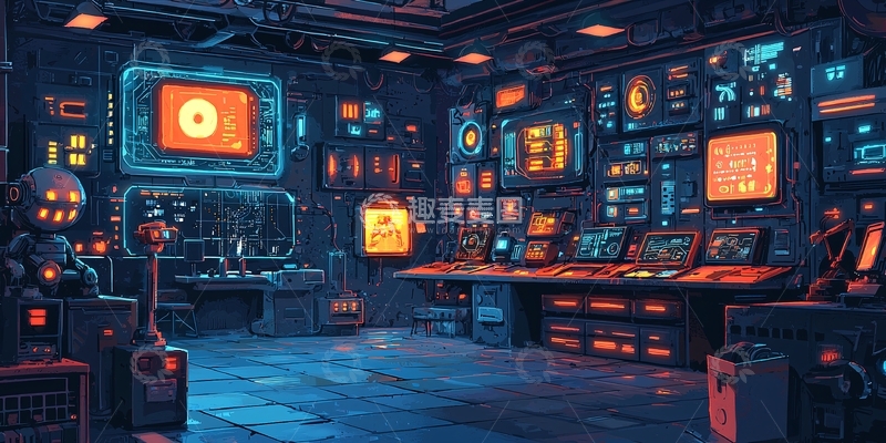 高清大图下载【趣麦麦图】未来科技控制室