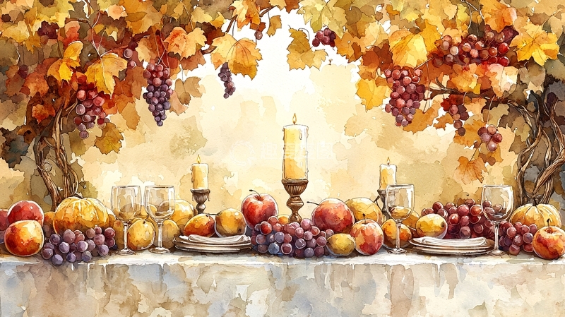 高清大图下载【趣麦麦图】秋日丰收的餐桌