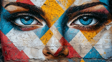 彩色几何图案眼睛