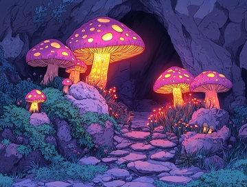 发光蘑菇洞穴
