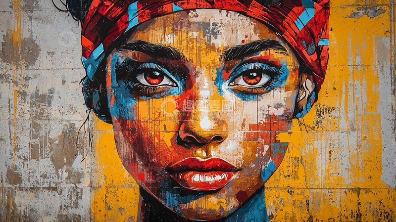 高清大图下载【趣麦麦图】彩色涂鸦人像