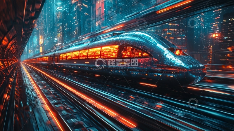 高清大图下载【趣麦麦图】未来科技感高铁