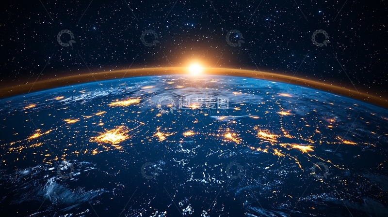 高清大图下载【趣麦麦图】地球日出