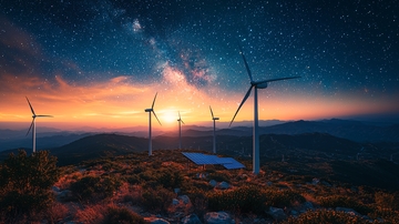 星空下风力发电