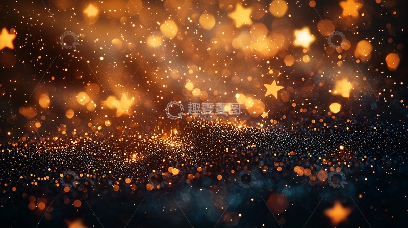 高清大图下载【趣麦麦图】金色星光背景