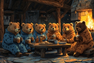 温暖小屋里熊熊聚会