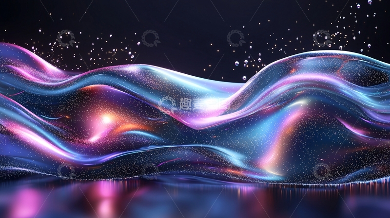 高清大图下载【趣麦麦图】流体霓虹梦幻背景